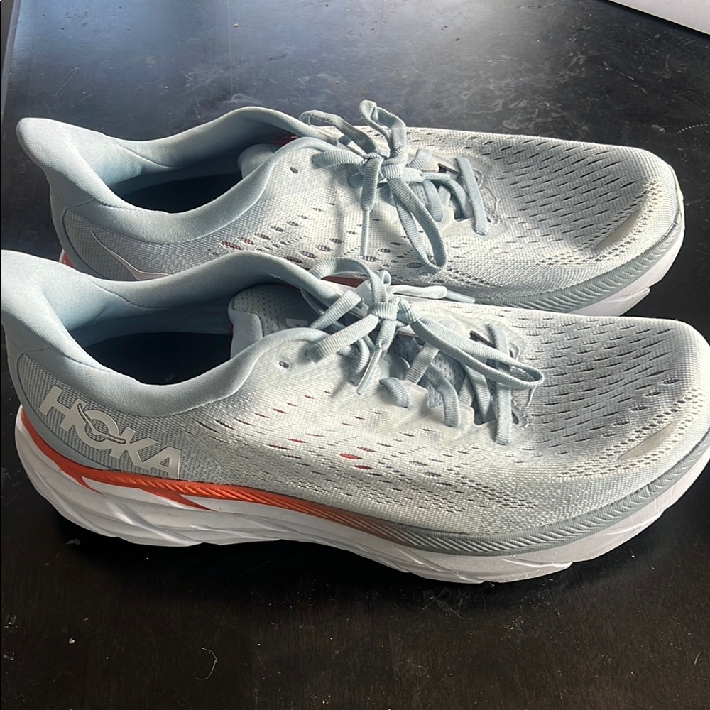 Hoka One One Clifton 8 Wide Light Blue Running Shoes